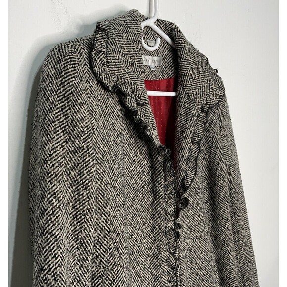 Larry Levine Open Front Jacket Black White - Picture 2 of 7